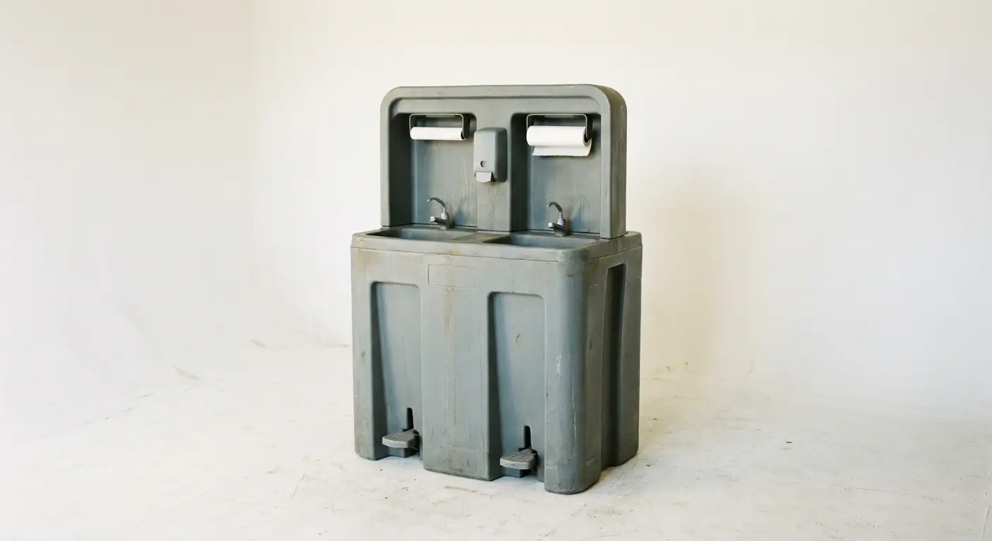 Portable hand wash station unit technical view in Little Rock, AR